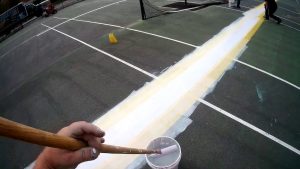 tennis court crack repair using
